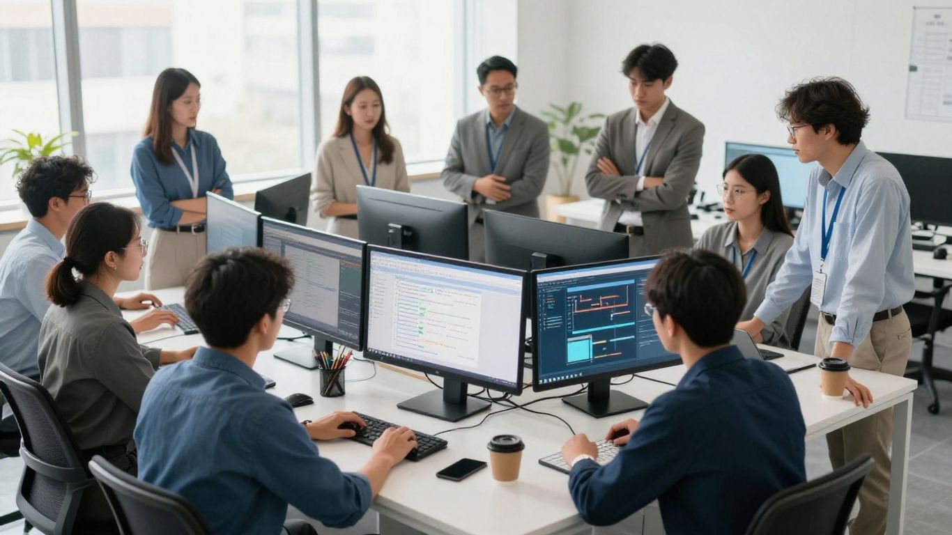 Operations team reviewing an automated workflow